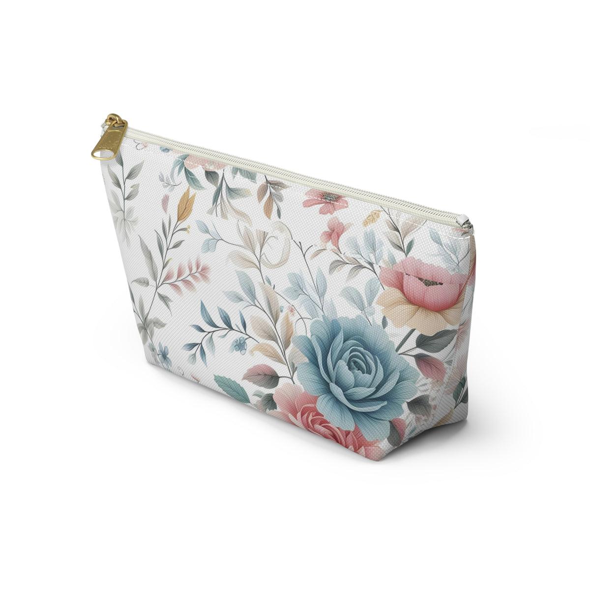 Floral Accessory Pouch, Makeup Bag, Cosmetic Case, Travel Organizer, Gift for Her, Floral Print Pouch