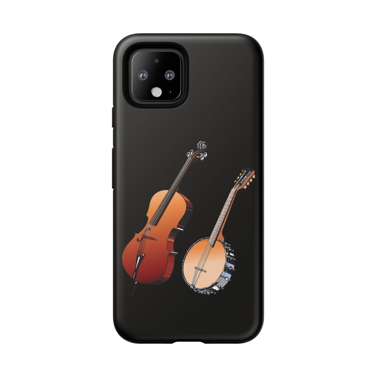 Musical Instrument Phone Case - Violin & Banjo Design, Music Lover Gift, Unique Phone Cover, Holiday Gift, Durable Tough Cases