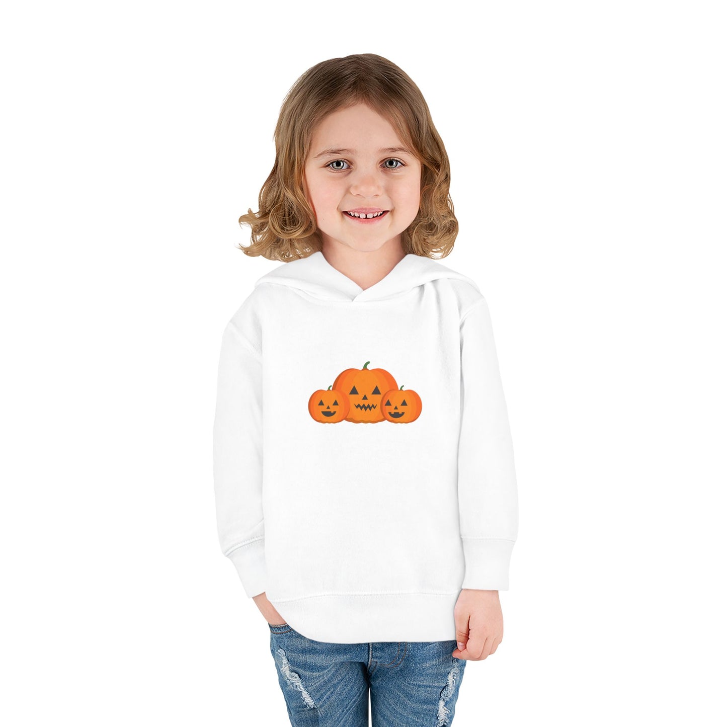 Halloween Pumpkin Toddler Hoodie, Cozy Autumn Wear, Kid's Holiday Sweatshirt, Fall Outfit, Trick-or-Treat Apparel