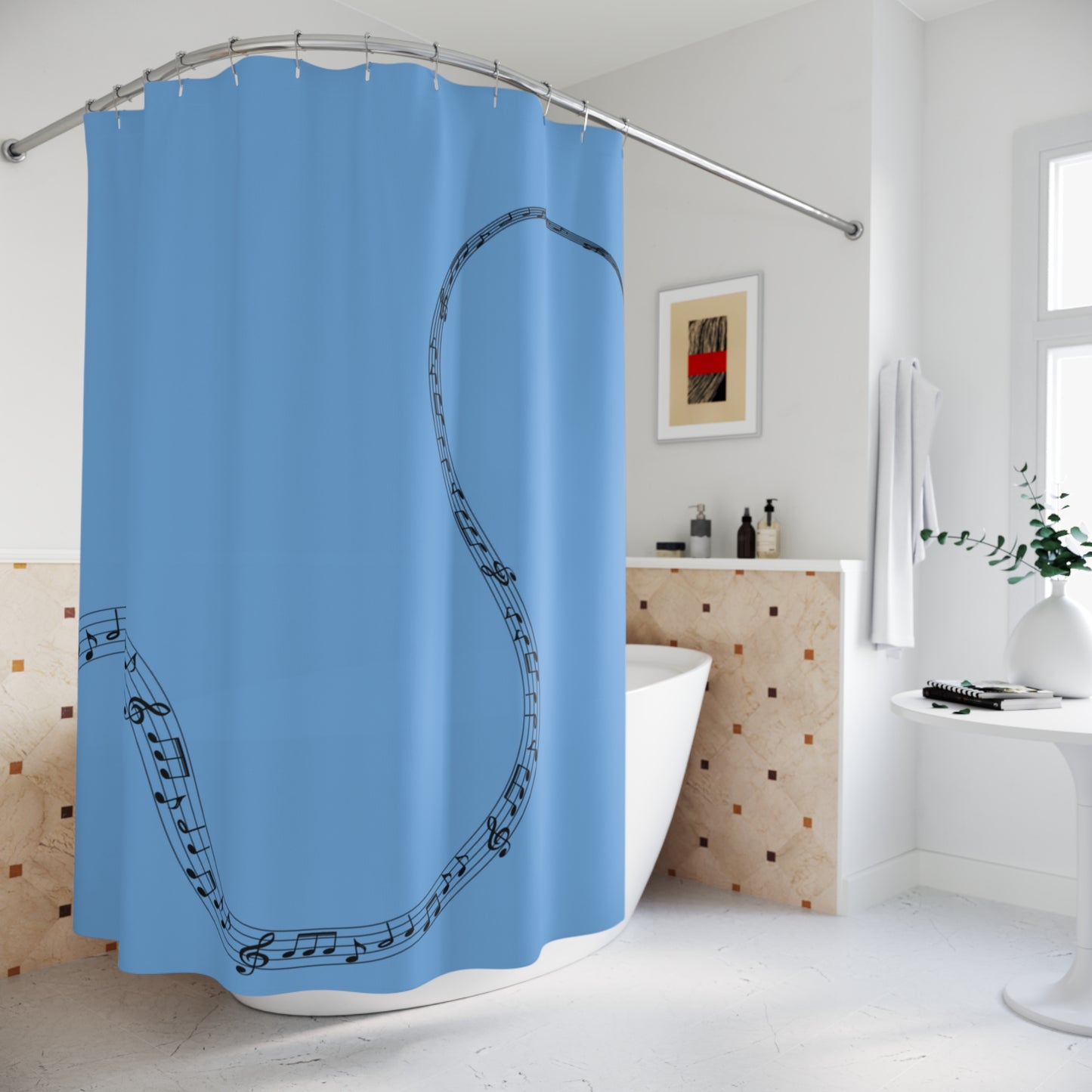Copy of Musical Notes Shower Curtain, Elegant Bath Decor for Music Lovers, Bathroom Accessory, Gift for Musicians, Home Improvement