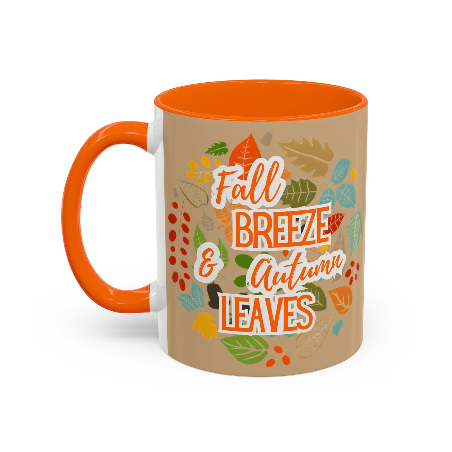 Fall Breeze & Leaves Coffee Mug, Autumn Mug, Seasonal Drinkware, Cozy Kitchen Decor, Perfect Gift for Fall Lovers