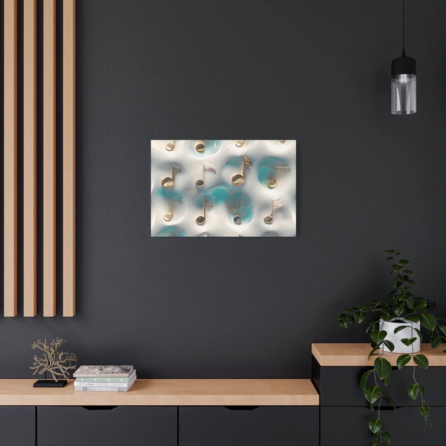 Musical Notes Wall Art Canvas, Elegant Home Decor, Perfect for Musicians, Music Lovers, Gifts for Music Teachers, Unique Art Piece