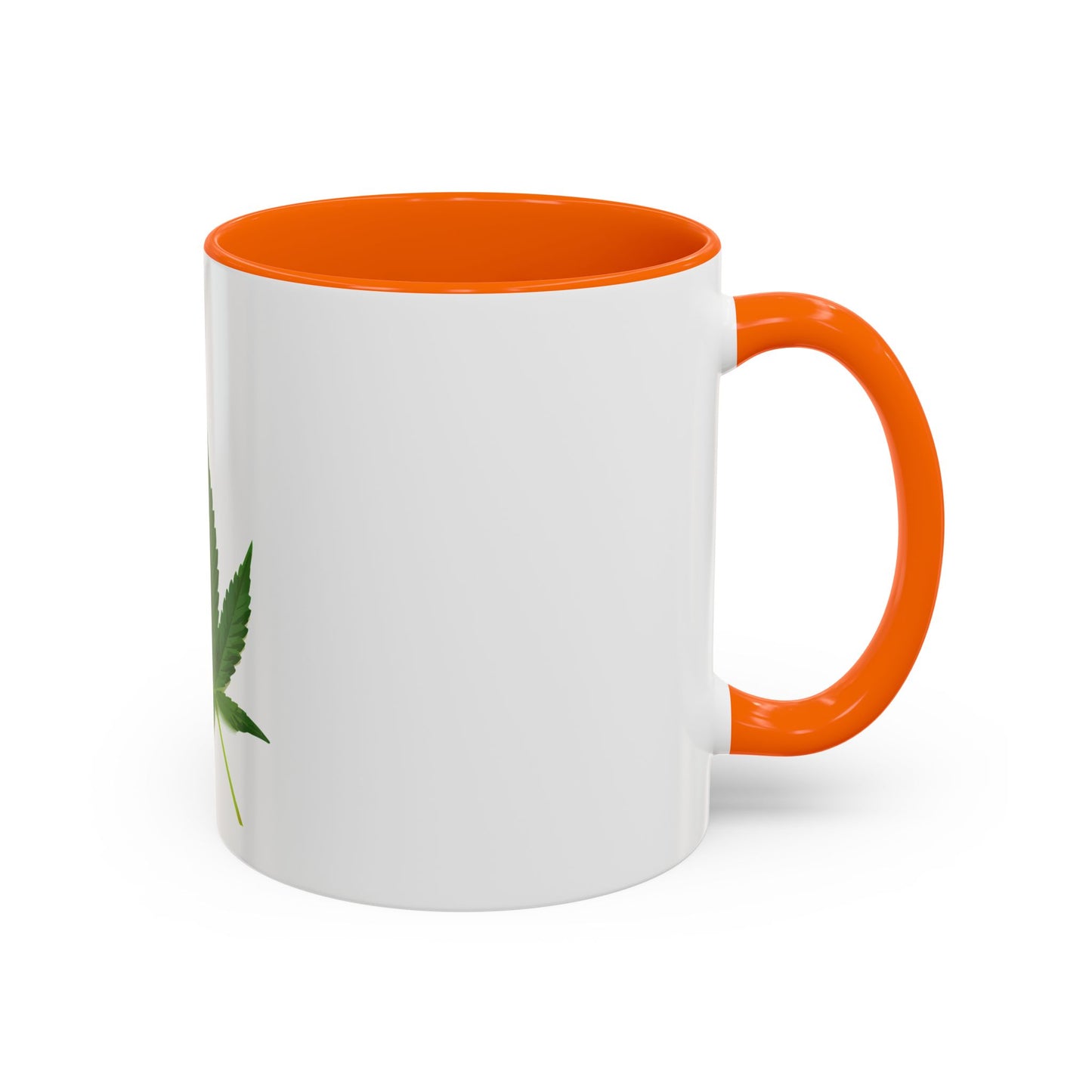 Marijuana Leaf Accent Coffee Mug | Cannabis Lover's Gift, Unique Coffee Cup, Pothead Mug, Stoner Gift Idea, Greenery Decor