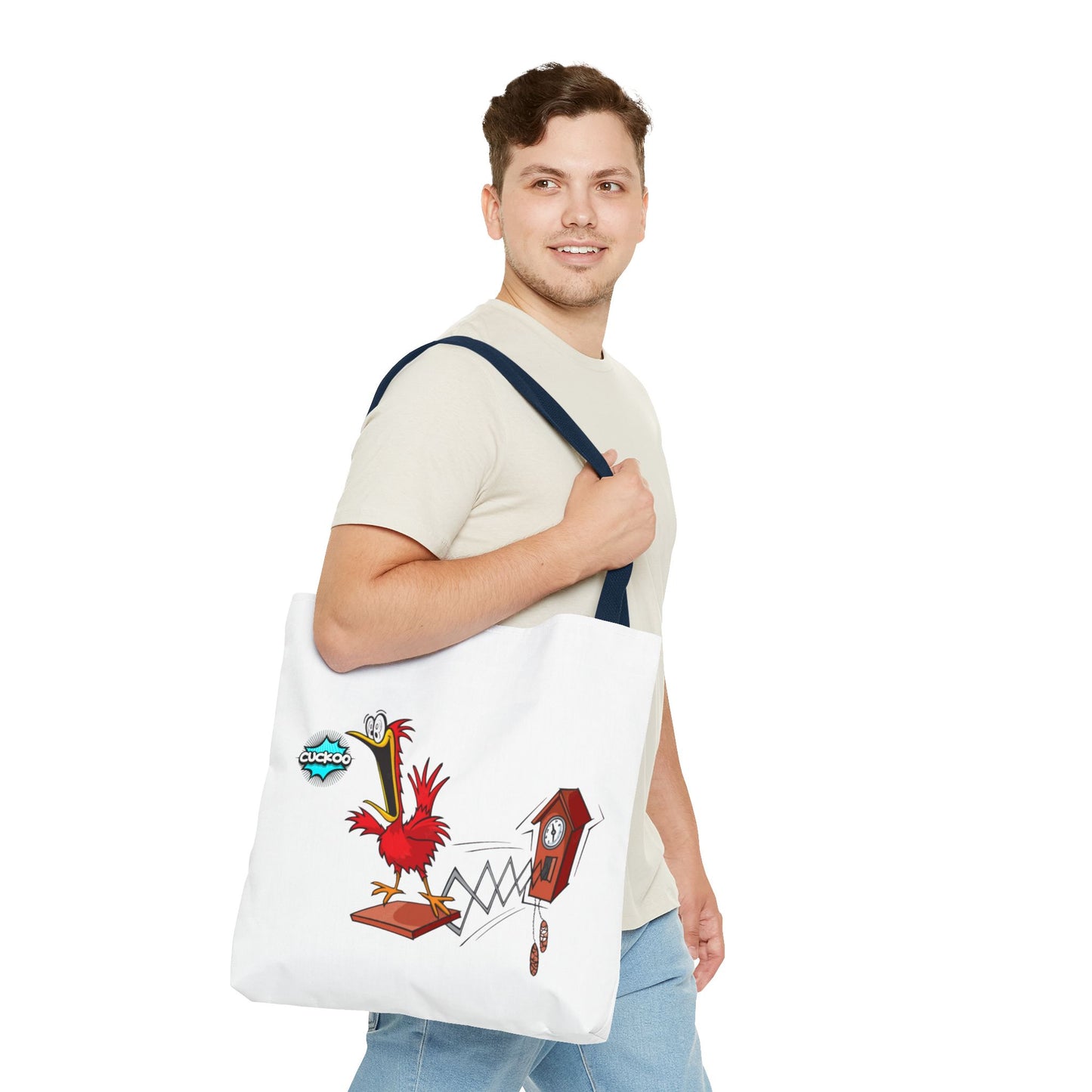 Quirky Cartoon Tote Bag, Funny Gift, Bird Lover's Bag, Everyday Use, Shopping