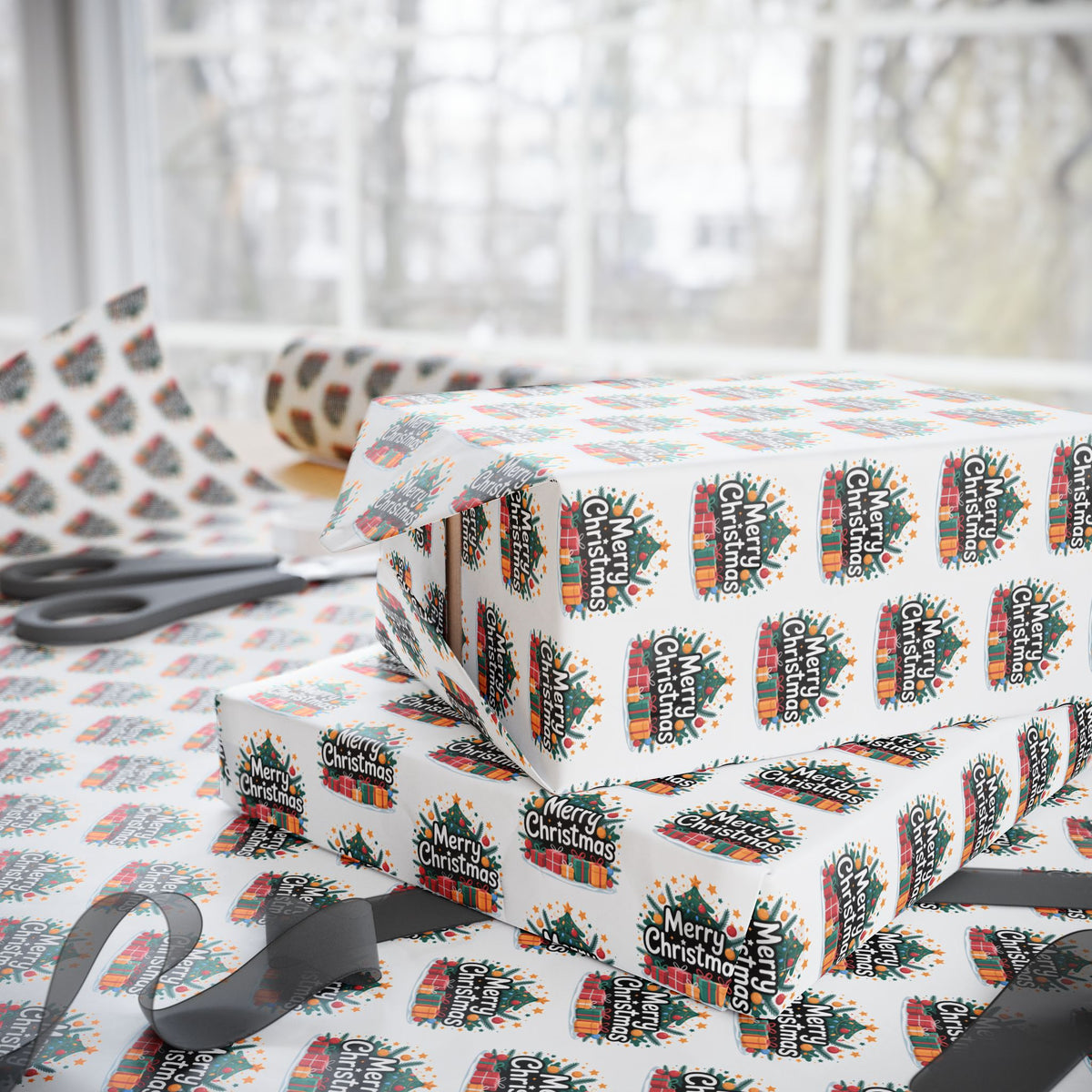 Festive Wrapping Paper, Holiday Gift Wrap, Merry Christmas Design, Party Supplies, Eco-Friendly Gift Wrap, Seasonal Celebrations