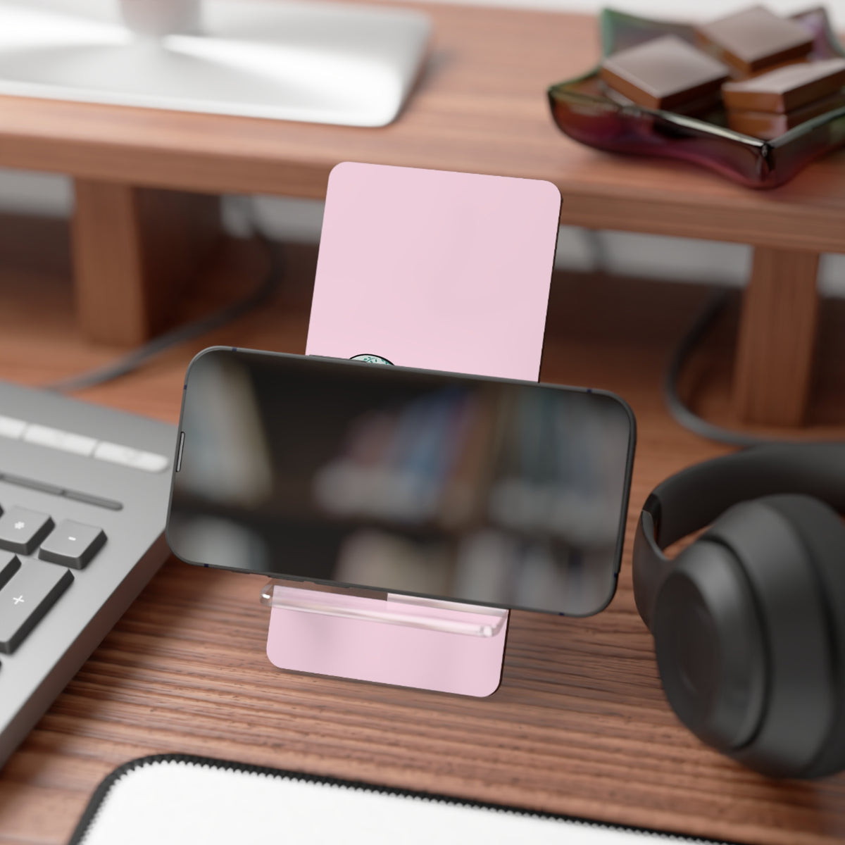 Phone Stand — Cute Patchwork Turtle Pink Mobile Display Stand