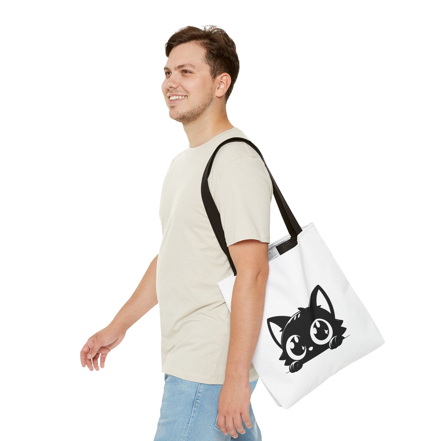 Adorable Cat Face Tote Bag | Cute Kitten Shopping Bag | Gift for Cat Lovers | Everyday Use | Eco-Friendly Accessory