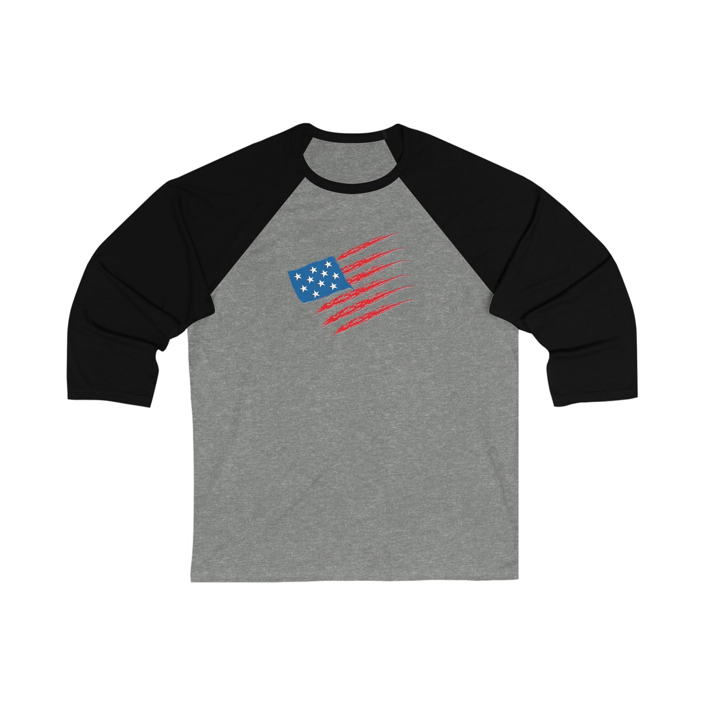Patriotic Baseball Tee, Unisex 3/4 Sleeve Shirt, Casual Wear, Fourth of July Shirt, Summer Sports Tee, Americana Apparel