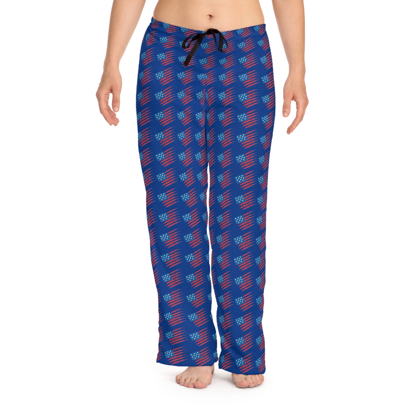 Patriotic Women's Pajama Pants, Comfy Sleepwear for Independence Day, Cozy Lounge Pants, All-Over Print PJs, Gift for Her