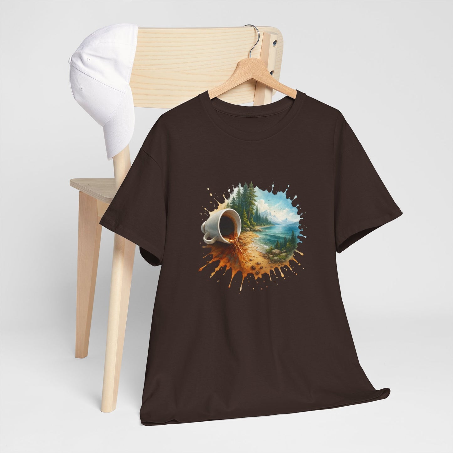 Nature-Inspired Unisex Heavy Cotton Tee, Casual Outfit, Gift for Nature Lovers, Camping Apparel, Outdoor Adventure Shirt