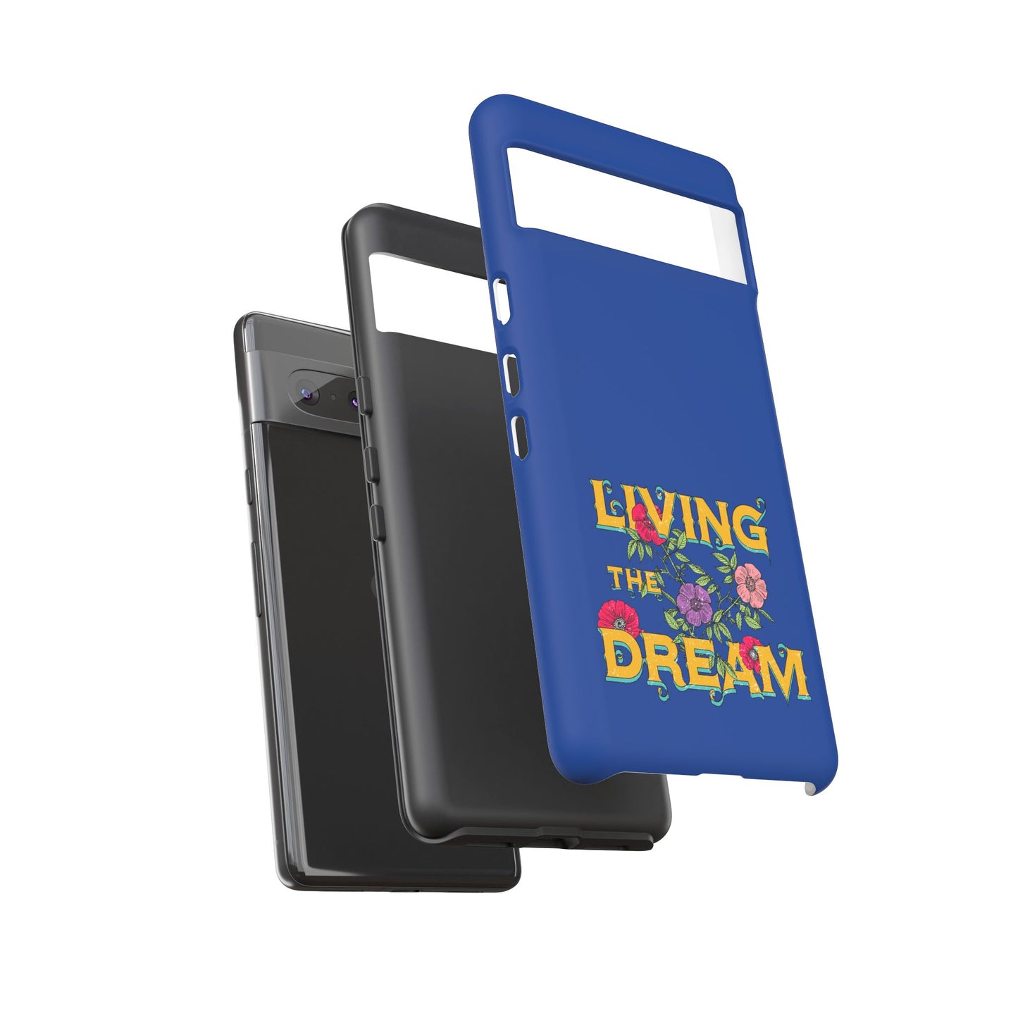 Living the Dream Phone Case, Floral Phone Cover, Tough Phone Case, Inspirational Gift, Boho Style Accessory, Dreamer Case