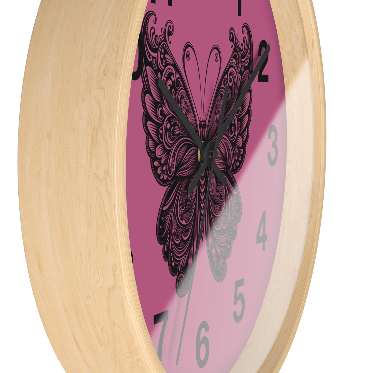 Butterfly Inspired Wall Clock | Chic Home Decor, Unique Gift for Her, Modern Timepiece, Butterfly Lover Gift, Pink Wall Clock
