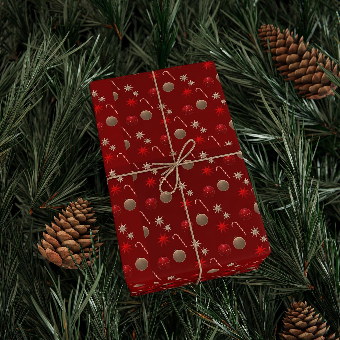 Festive Holiday Wrapping Paper - Christmas Gift Wrap, Red & Gold Design, Eco-Friendly, Birthday & Holiday Decor