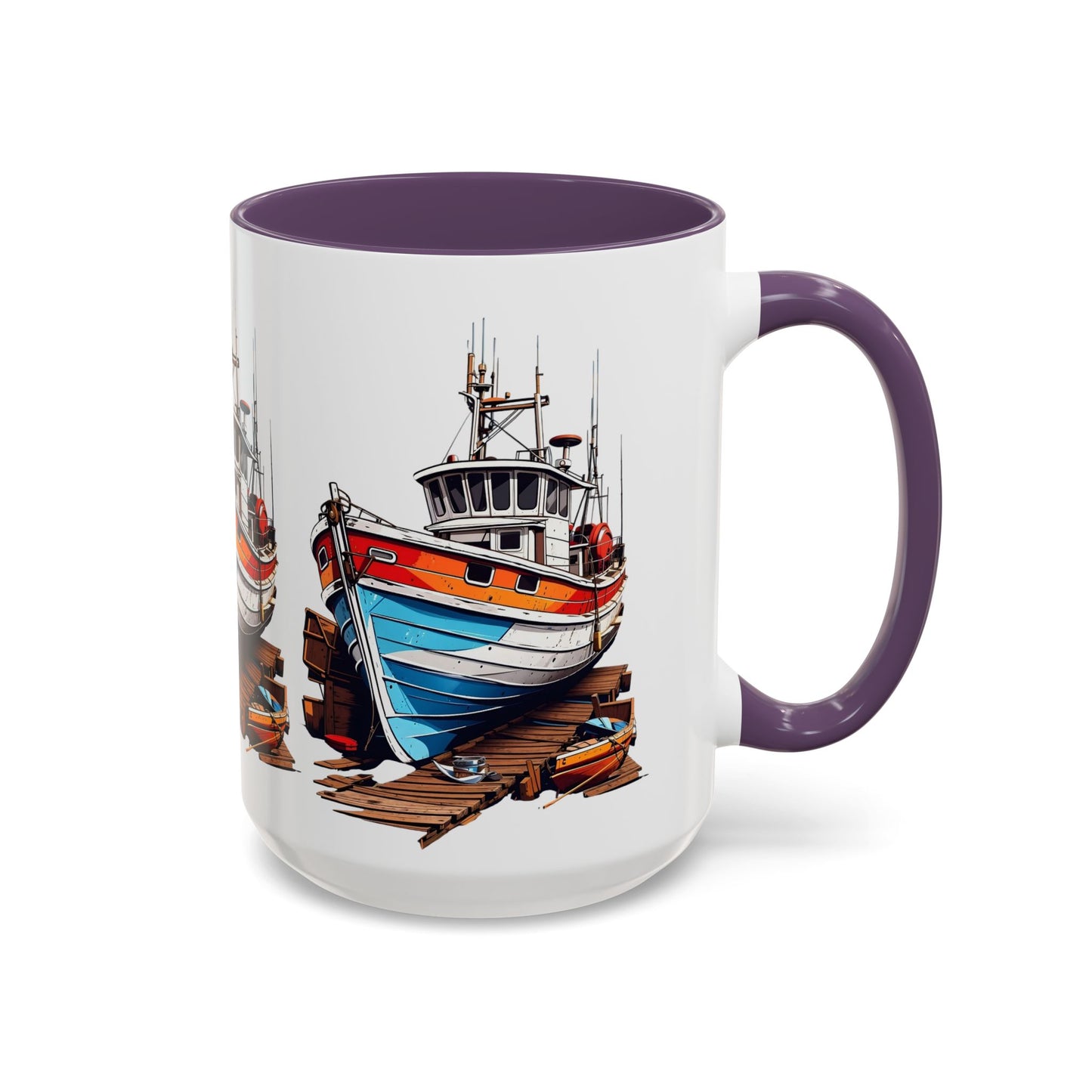Nautical Accent Coffee Mug | Perfect for Boat Lovers, Sailor Gifts, Coastal Decor, Unique Gift Idea, Custom Artwork Mug