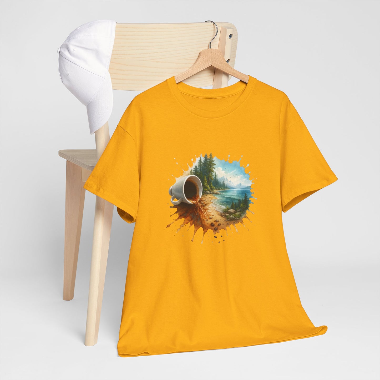 Nature-Inspired Unisex Heavy Cotton Tee, Casual Outfit, Gift for Nature Lovers, Camping Apparel, Outdoor Adventure Shirt
