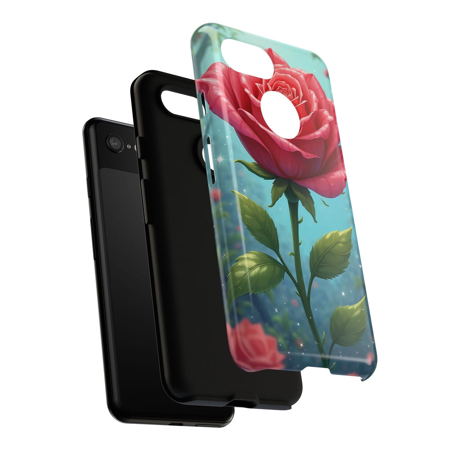 Floral Phone Case, Tough Cases with Elegant Rose Design, Stylish iPhone Cover, Rose Flower Gift for Nature Lovers, Unique Mobile Accessories