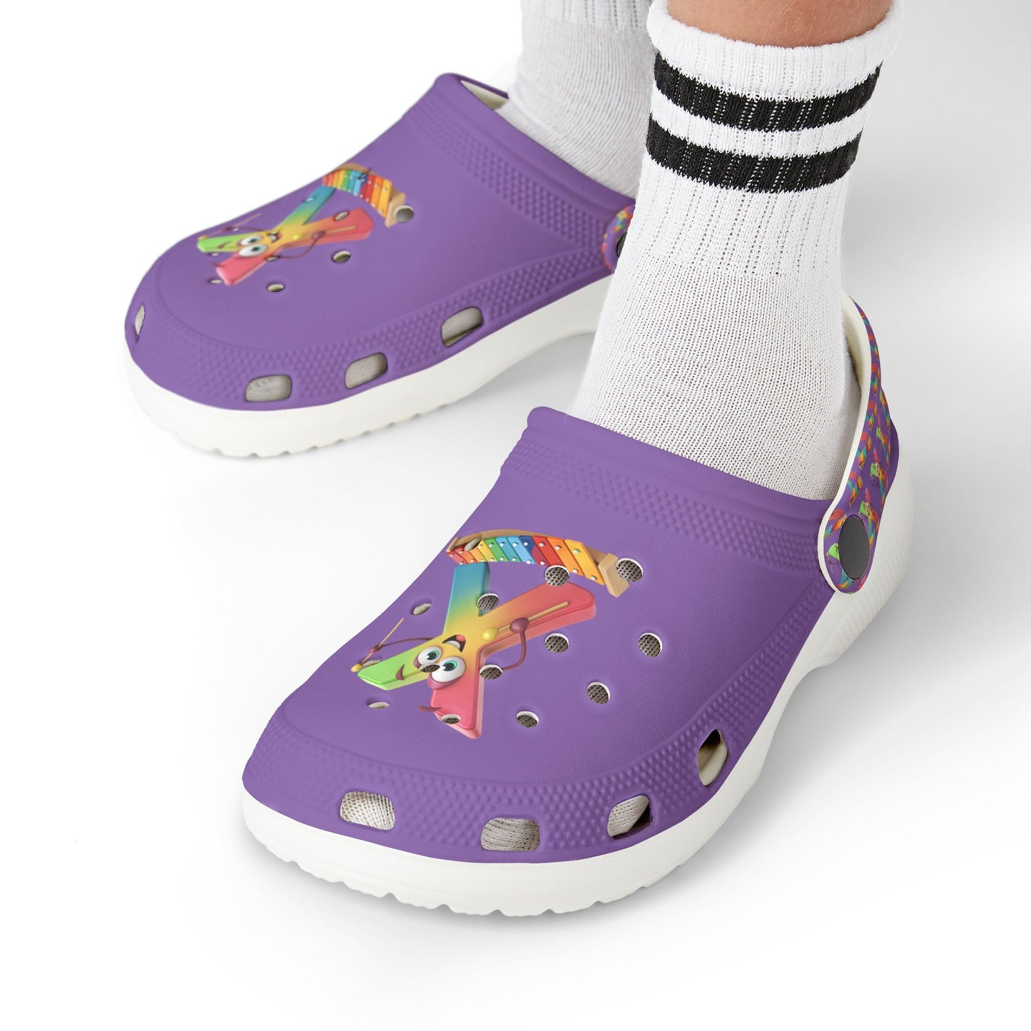 Colorful Kid's EVA Foam Clogs with Playful Design- Letter X