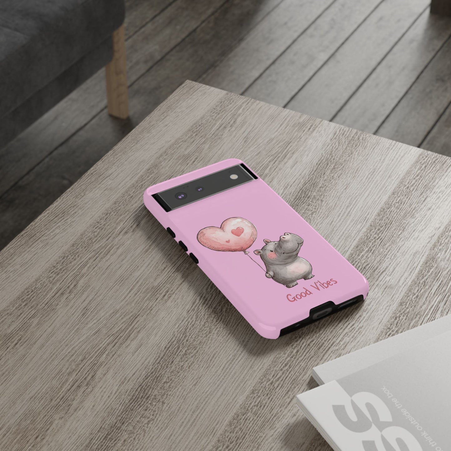 Cute Hippo Phone Case | Good Vibes, Gift for Friends, Cute Phone Accessories, Animal Lover Gift, Happy Phone Cover