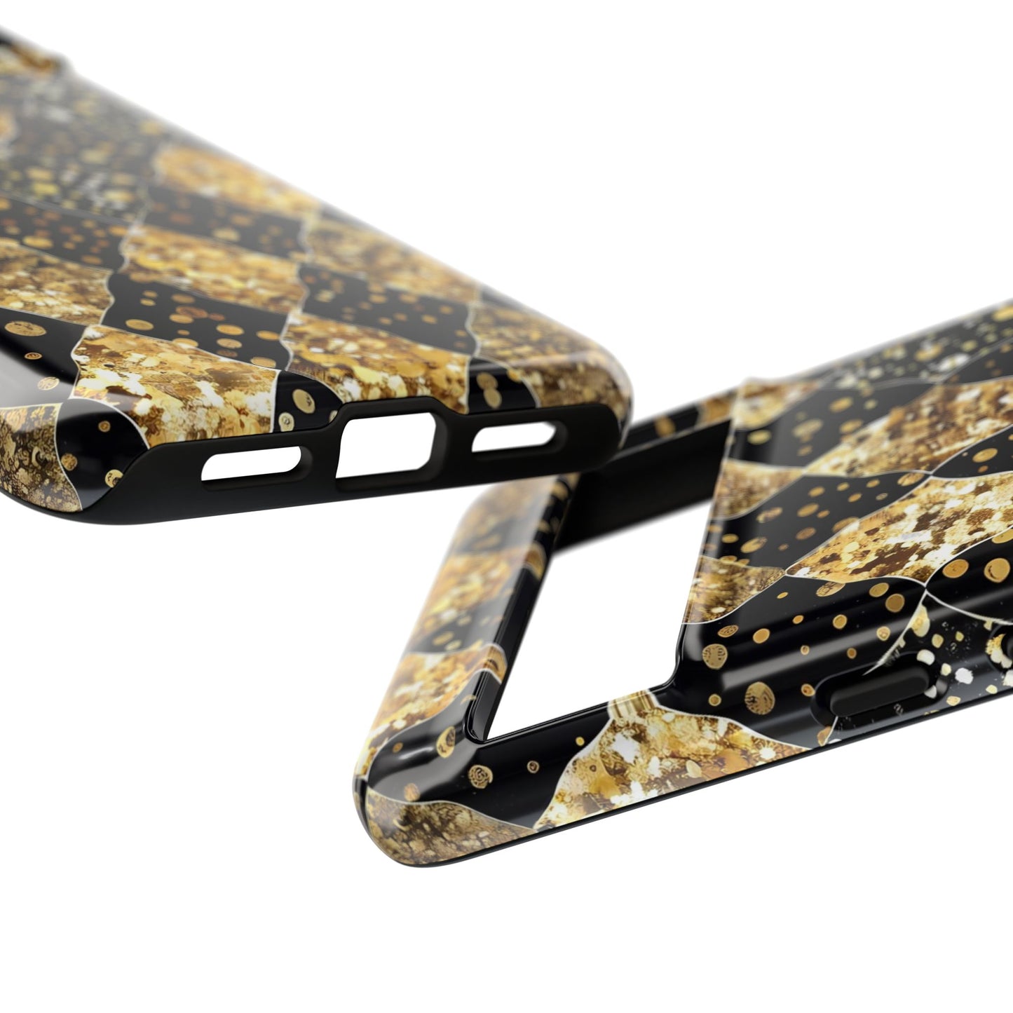 Elegant Gold & Black Phone Case for Tough Protection