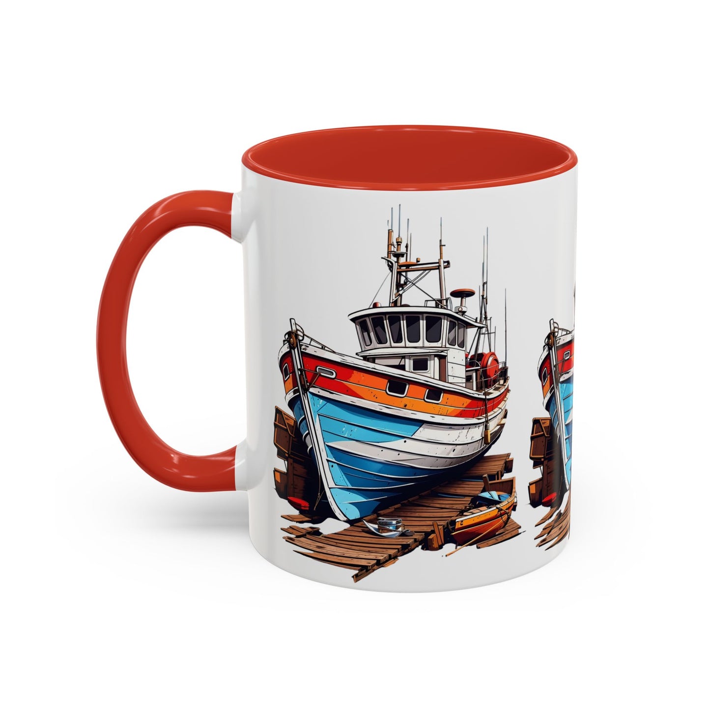 Nautical Accent Coffee Mug | Perfect for Boat Lovers, Sailor Gifts, Coastal Decor, Unique Gift Idea, Custom Artwork Mug