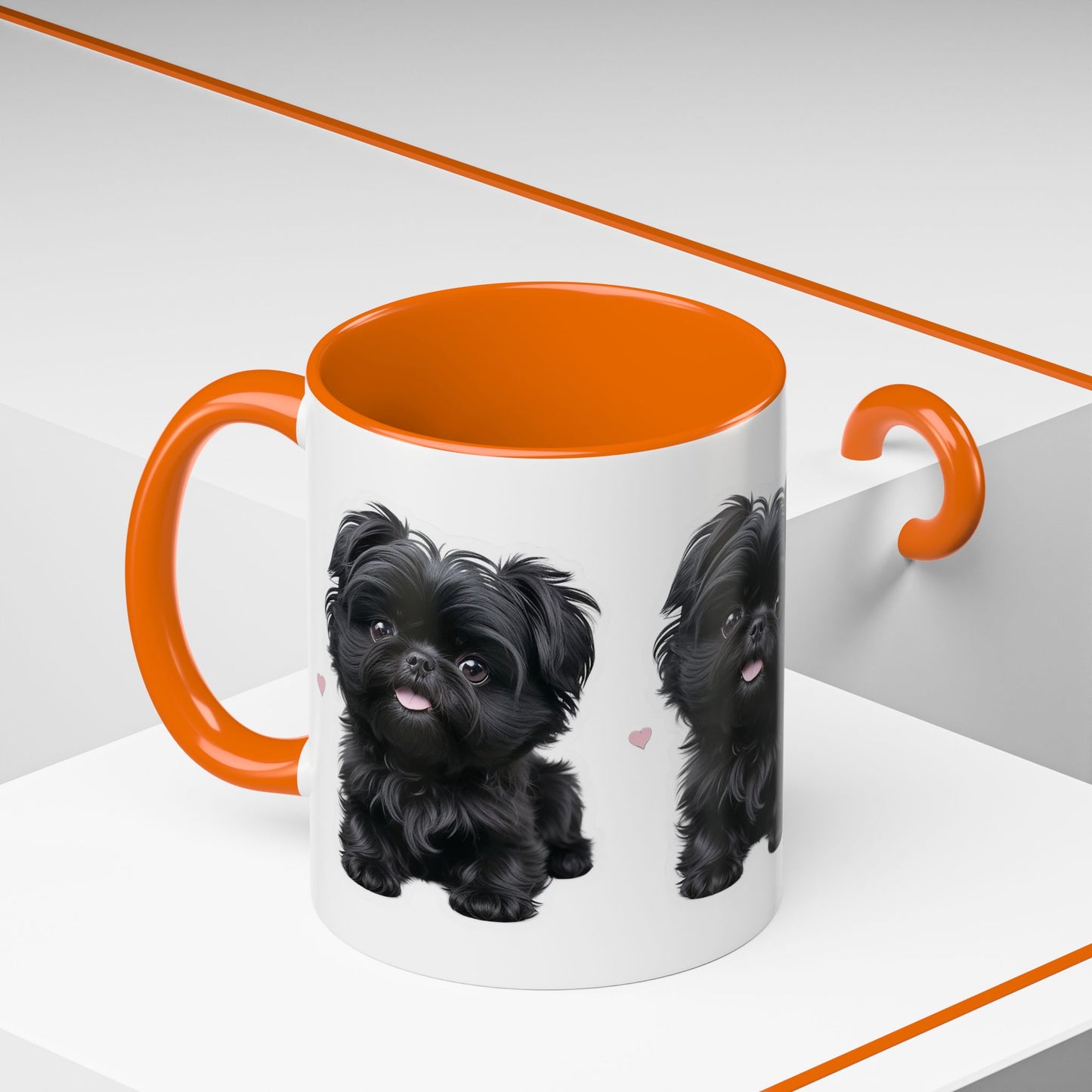 Cute Pug Accent Coffee Mug, Pet Lover Gift, Coffee Cup, Dog Mom Mug, Black Dog Ceramic Mug