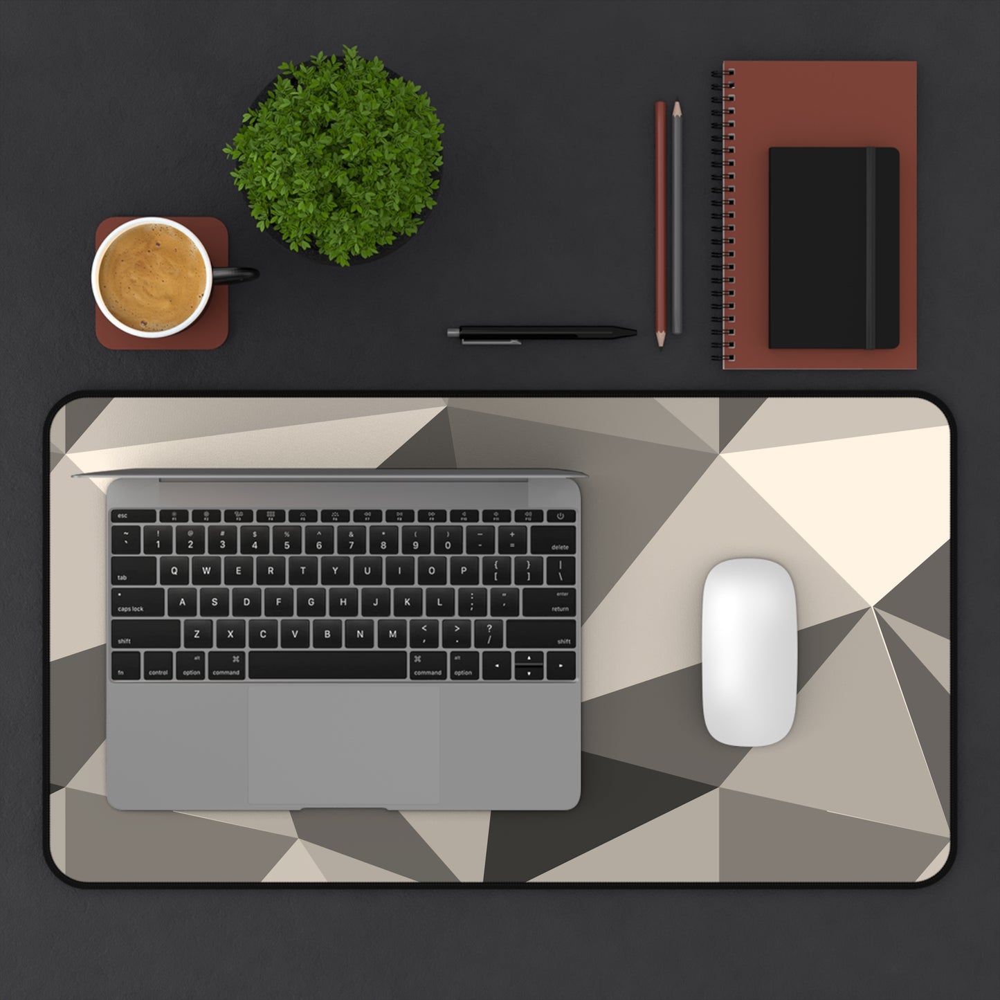 Geometric Desk Mat - Modern Workspace Decor, Office Desk Accessories, Stylish Mouse Pad, Home Office Gift, Minimalist Desk Decor