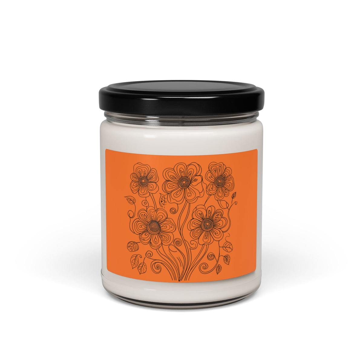 Floral Amber Soy Candle — 9oz Scented Jar (Hand-Poured, Cozy Autumn Vibe)