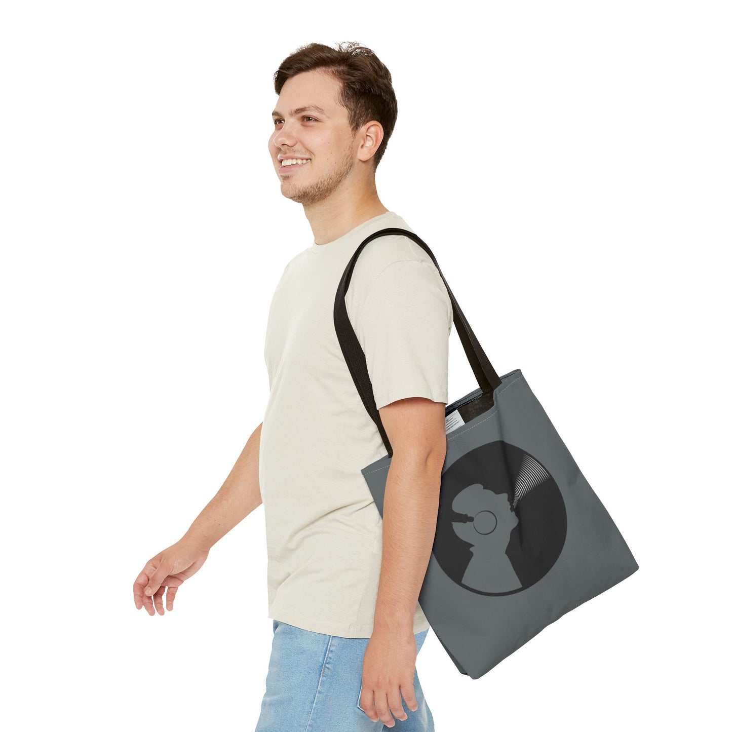 Music Lover's Tote Bag, Stylish Bag for Vinyl Enthusiasts, Gift for Music Lovers, Unique Shopping Tote, Record Player Accessory