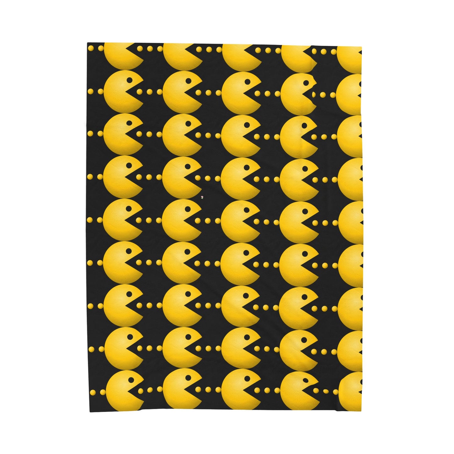 Pac-Man Velveteen Plush Blanket, Cozy Gaming Throw, Retro Style Decor, Gift for Gamers, Soft Fleece Blanket, Video Game Room Accessory
