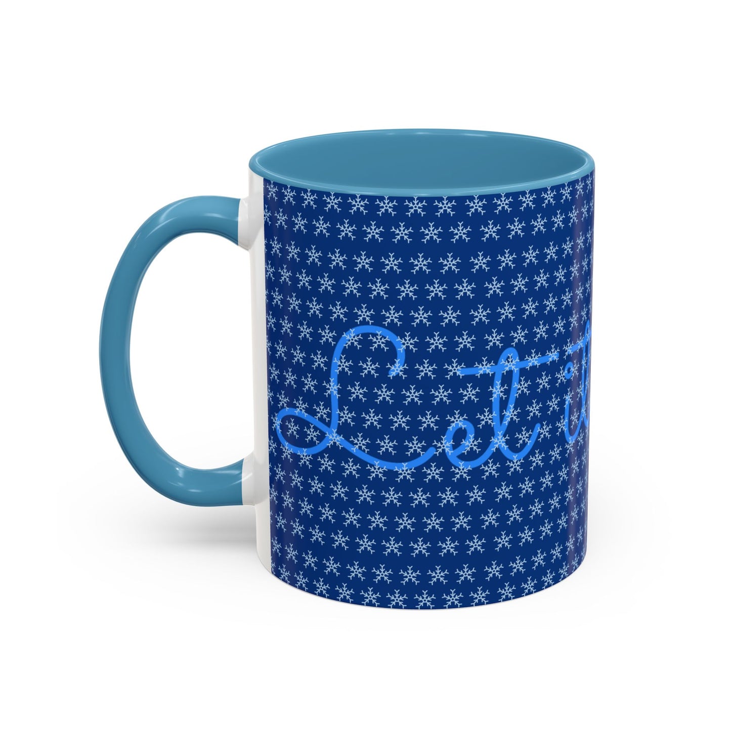 Snowy Night Accent Coffee Mug - Cozy Winter Drinkware, Seasonal Gifts, Holiday Décor, Comfortable Sipping, Blue Design