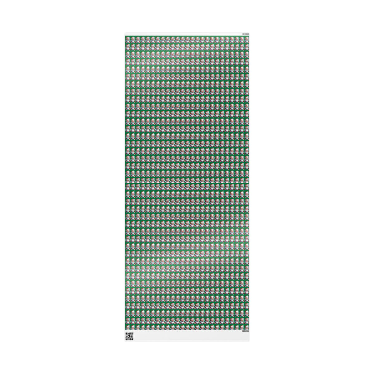 Santa Faces Green Christmas Wrapping Paper Roll