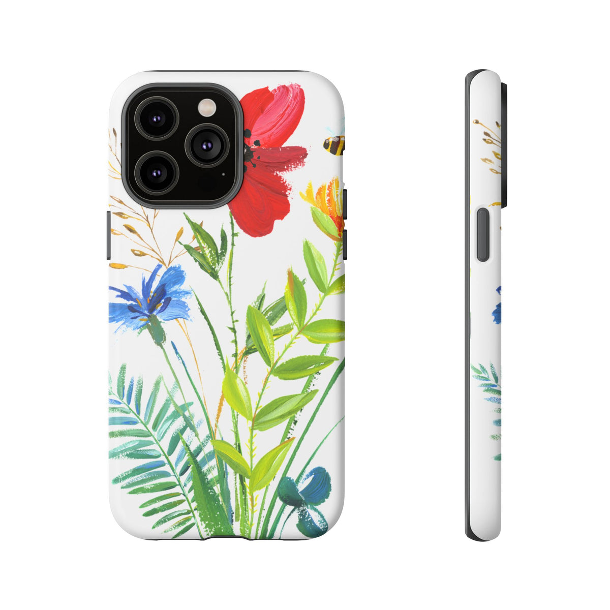 Floral Watercolor Tough Phone Case — Wildflower Bouquet Protective Cover