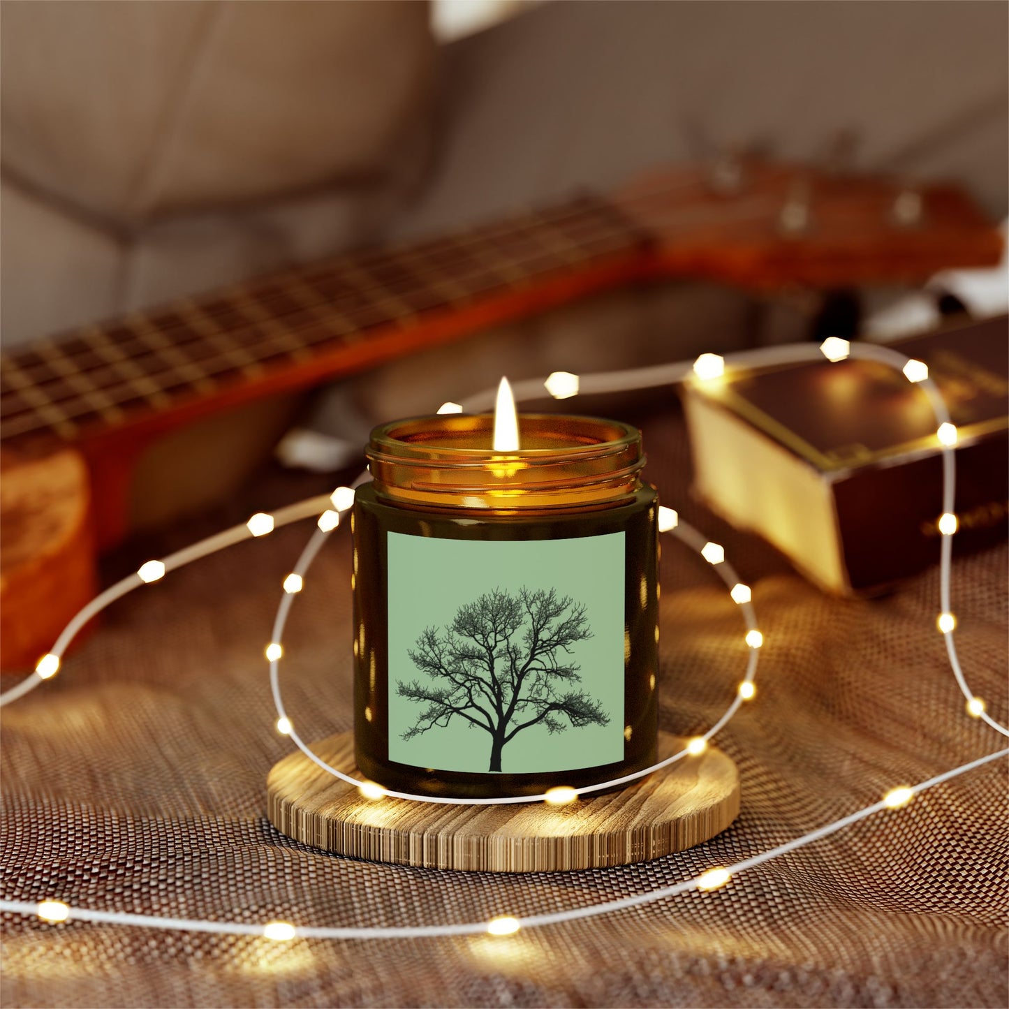 Nature-Inspired Scented Candles, Eco-Friendly Coconut Apricot Wax, Tree Design for Relaxation, Home Decor, Gift for Any Occasion