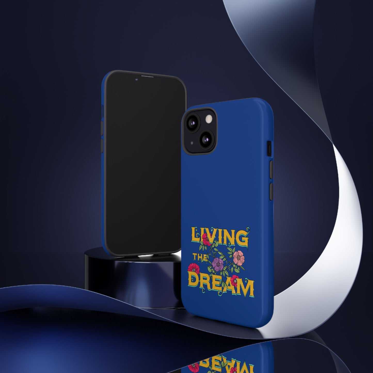 Living the Dream Phone Case, Floral Phone Cover, Tough Phone Case, Inspirational Gift, Boho Style Accessory, Dreamer Case
