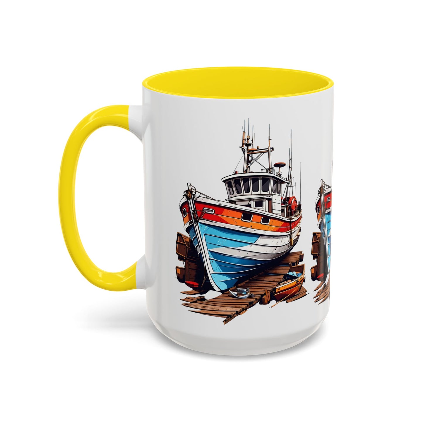 Nautical Accent Coffee Mug | Perfect for Boat Lovers, Sailor Gifts, Coastal Decor, Unique Gift Idea, Custom Artwork Mug