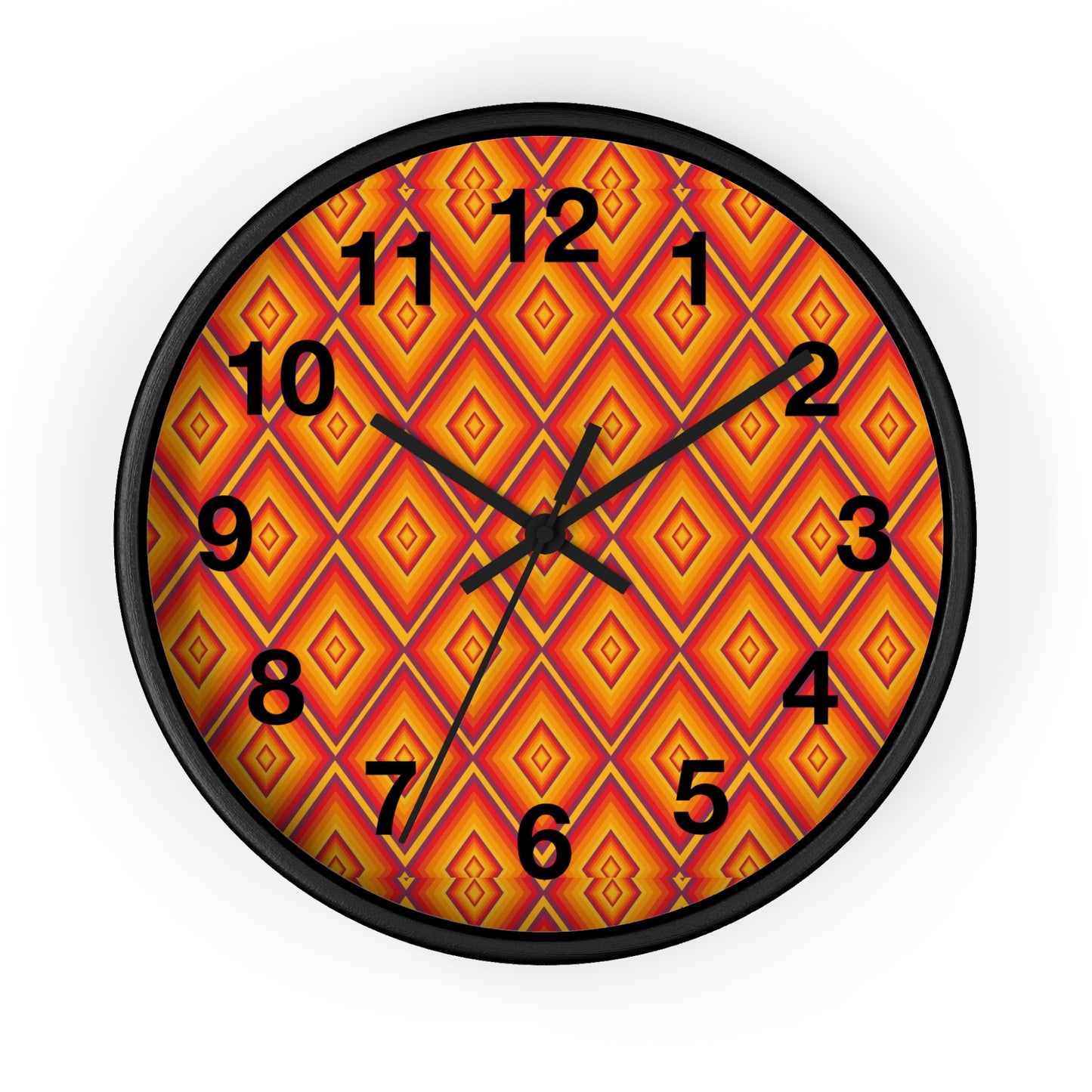 Retro Geometric Wall Clock, Vibrant Home Decor Clock, Modern Wall Art for Living Room, Unique Gift for Housewarming, Kid's Room