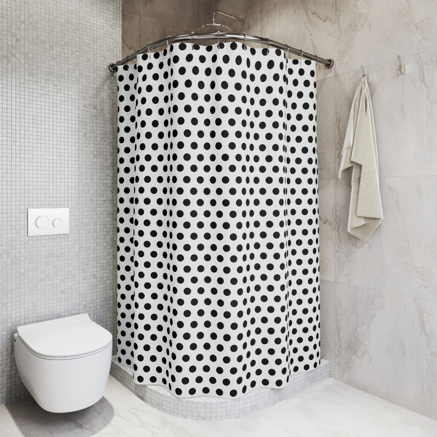 Chic Polka Dot Shower Curtain | Modern Bath Decor, Bathroom Accessory, Home Style, Gift for Her, Simple Elegance
