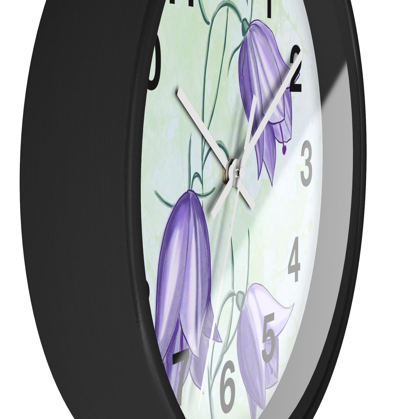 Floral Wall Clock with Purple Blooms, Elegant Home Decor, Timeless Gift, Botanical Wall Art, Perfect for Mother's Day, Spring Decor