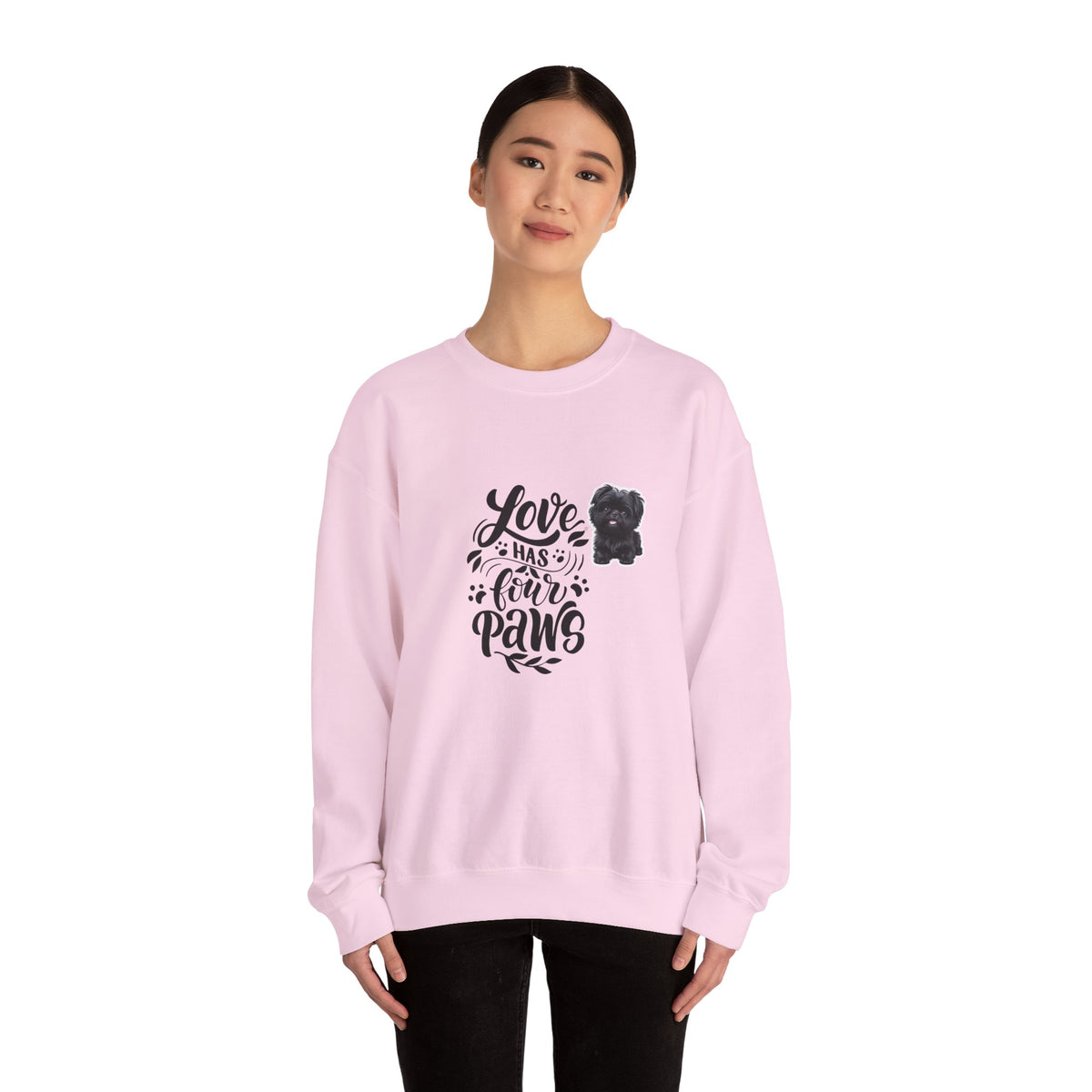 Crewneck Sweatshirt - "Love Has Four Paws" Dog Lover Graphic