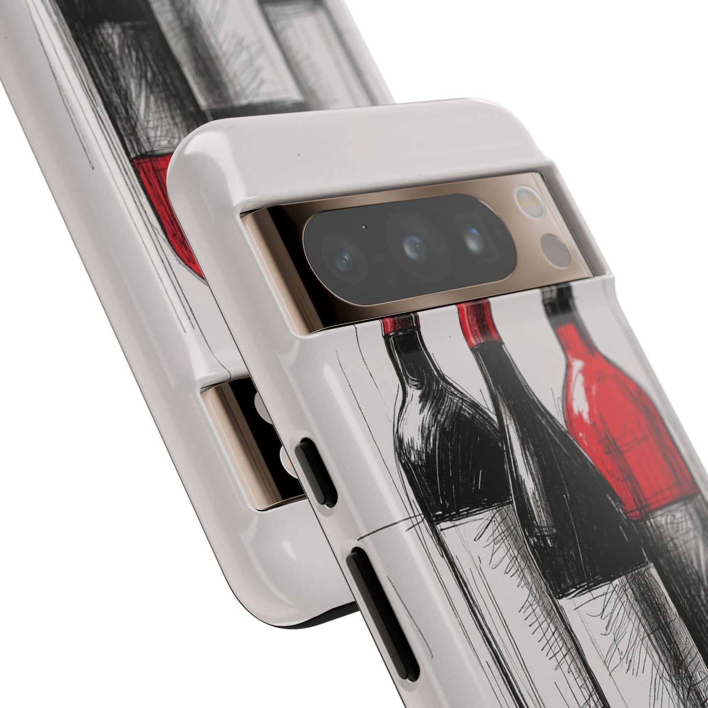 Wine Lover's Phone Case, Tough Phone Cover, Artistic Wine Design, Gift for Wine Enthusiasts, Customizable Case, Unique Wine Art