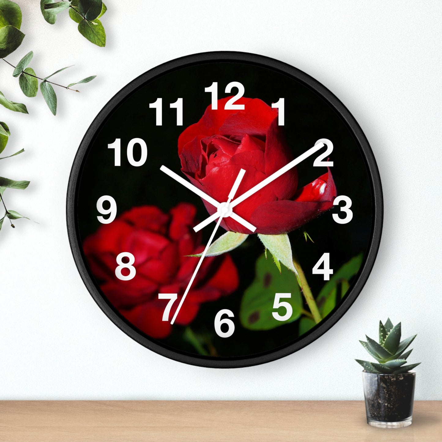 Elegant Floral Wall Clock - Romantic Home Decor, Gift for Her, Bedroom Accent, Anniversary Decoration, Nature Lover's Gift