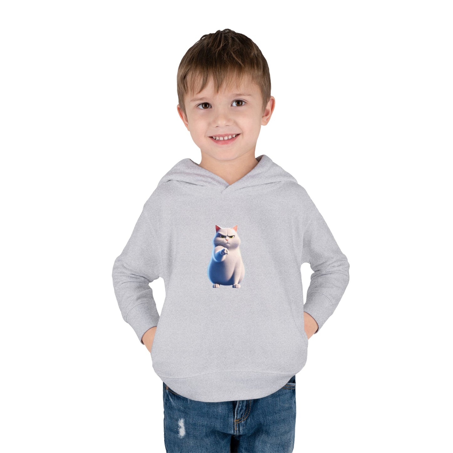 Cute Cat Toddler Hoodie, Fleece Pullover, Kids Sweatshirt, Birthday Gift, Animal Lover Apparel, Cozy Kids Clothing