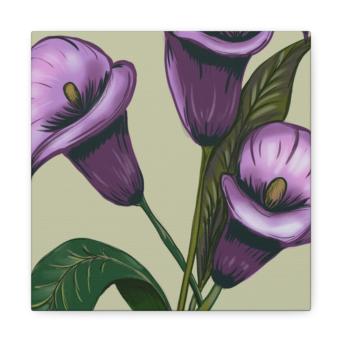 Copy of Matte Canvas, Stretched, 1.25" Purple Flowers