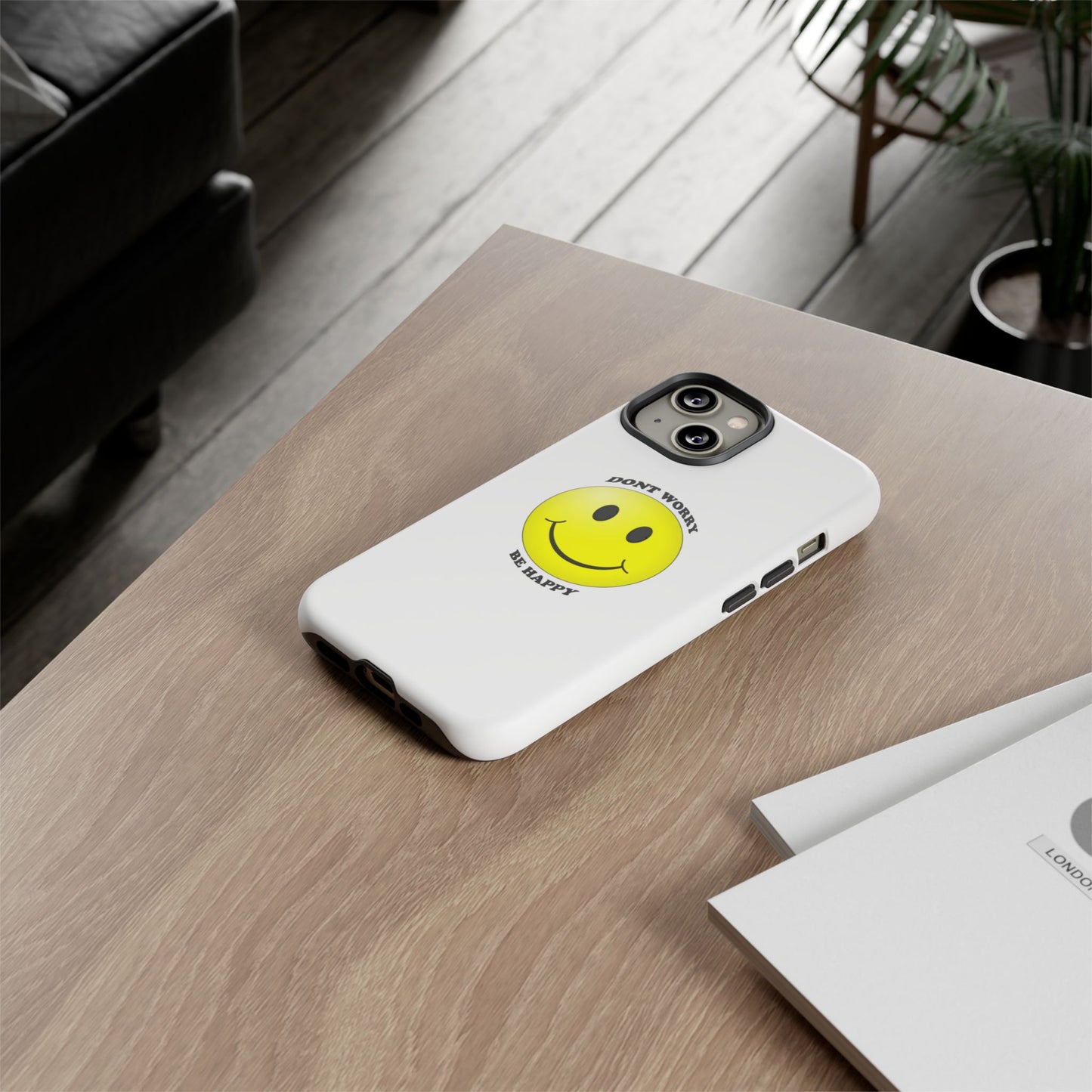 Happy Face Phone Case, Tough Cases, Don’t Worry, Be Happy, Cute Gift for Friends, Positive Vibes, Fun Mobile Accessories