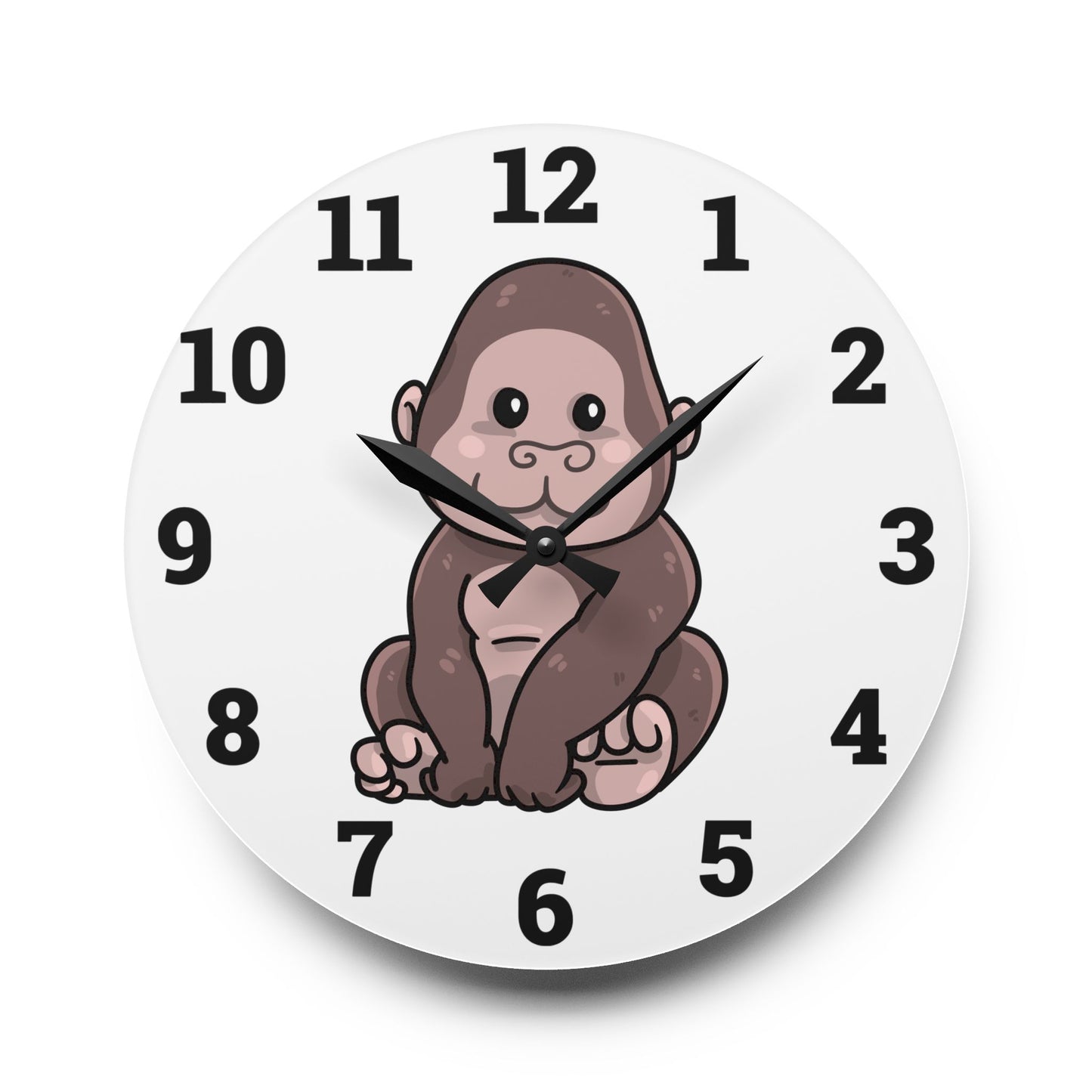 Cute Gorilla Acrylic Wall Clock - Fun Animal Decor