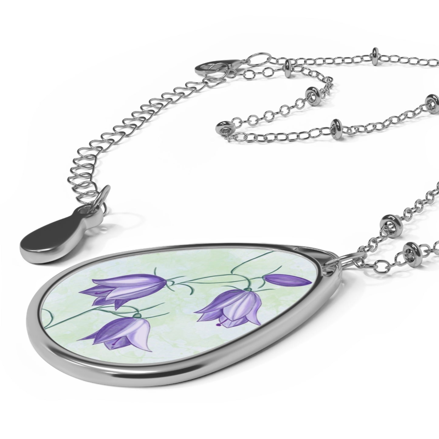 Delicate Floral Teardrop Necklace, Nature-Inspired Jewelry, Gift for Her, Spring Accessory, Anniversary Present, Customizable Charm