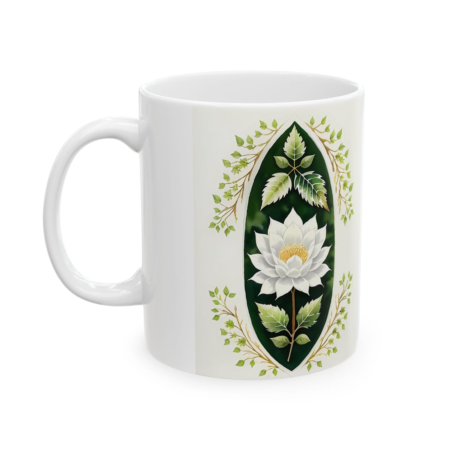 Elegant Floral Ceramic Mug - Perfect for Tea Lovers, Housewarming Gift, Mother's Day, Garden Party, Botanical Decor