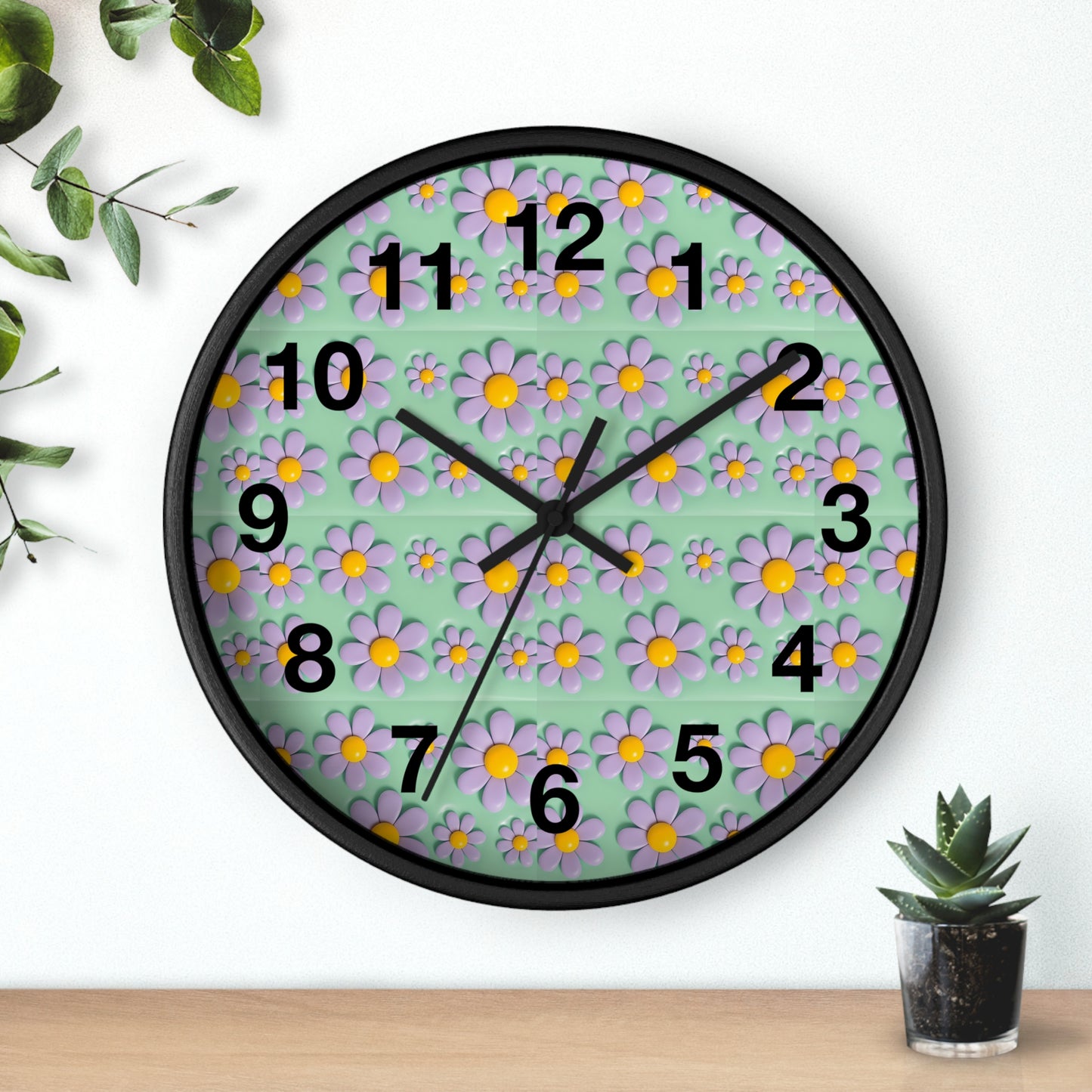 Charming Floral Wall Clock - Brighten Your Space with Decorative Timepiece, Home Decor, Gift for Her, Birthday, Mother's Day