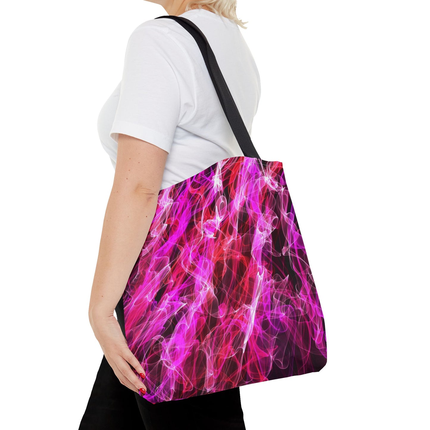 Vibrant Abstract Tote Bag, Colorful Shopping Bag