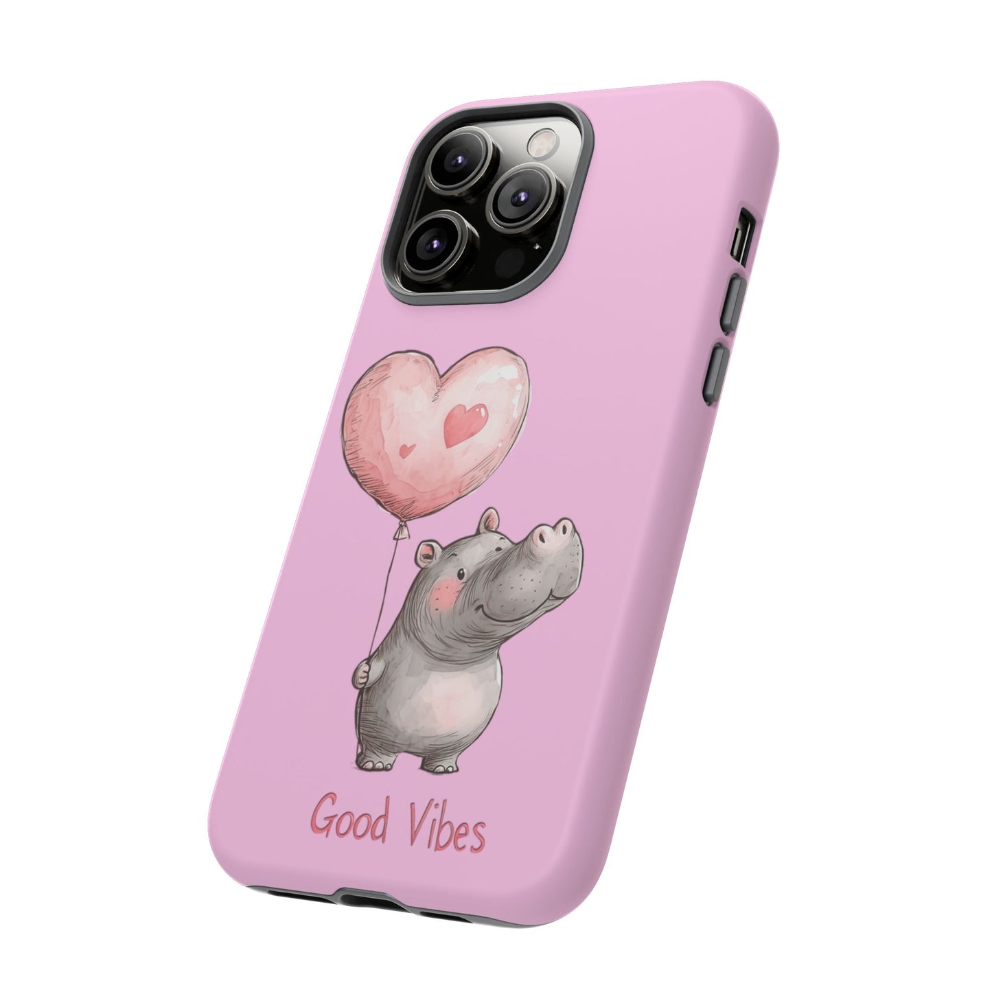 Cute Hippo Phone Case | Good Vibes, Gift for Friends, Cute Phone Accessories, Animal Lover Gift, Happy Phone Cover